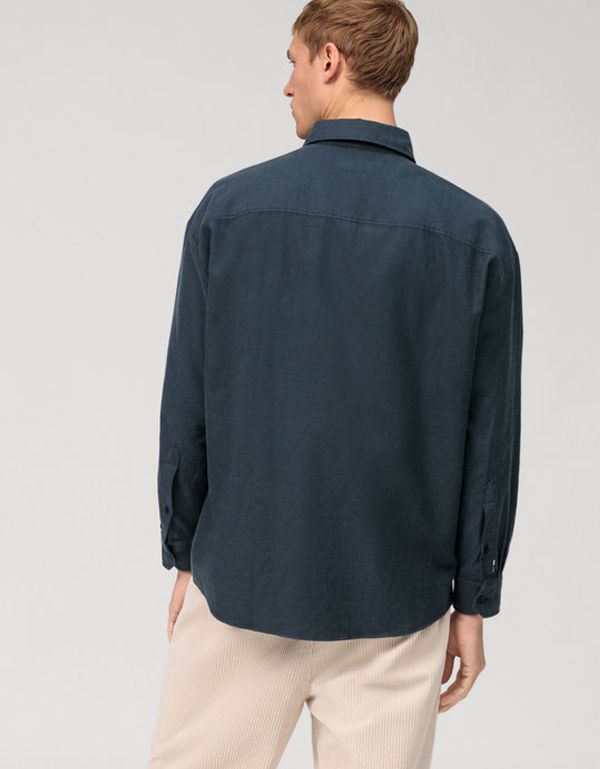 Рубашка фланелевая чёрная мужская OLYMP Casual | купить в интернет-магазине Olymp-Men