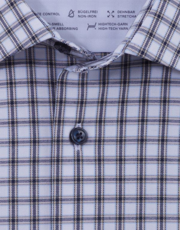 Рубашка мужская в клетку OLYMP Luxor 24/7, modern fit, климат-контроль | купить в интернет-магазине Olymp-Men