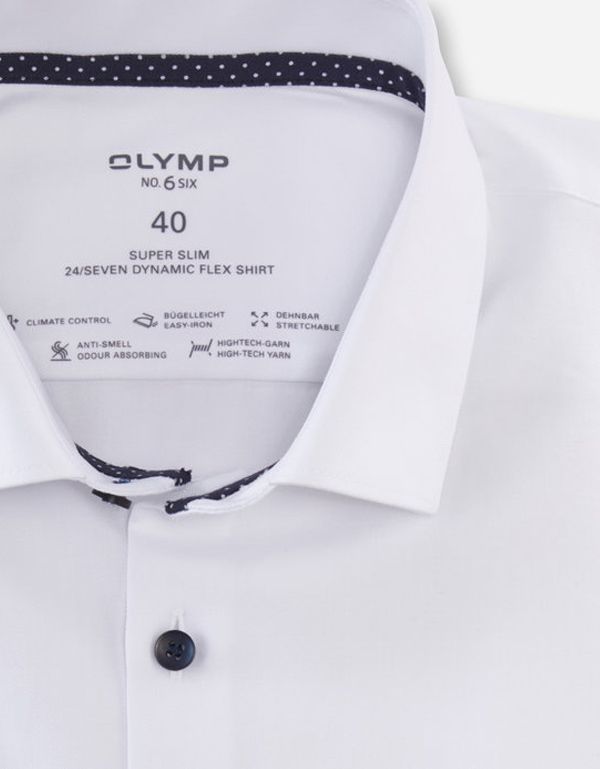 Рубашка мужская белая OLYMP 24/7 супер слим, артикул 07546400