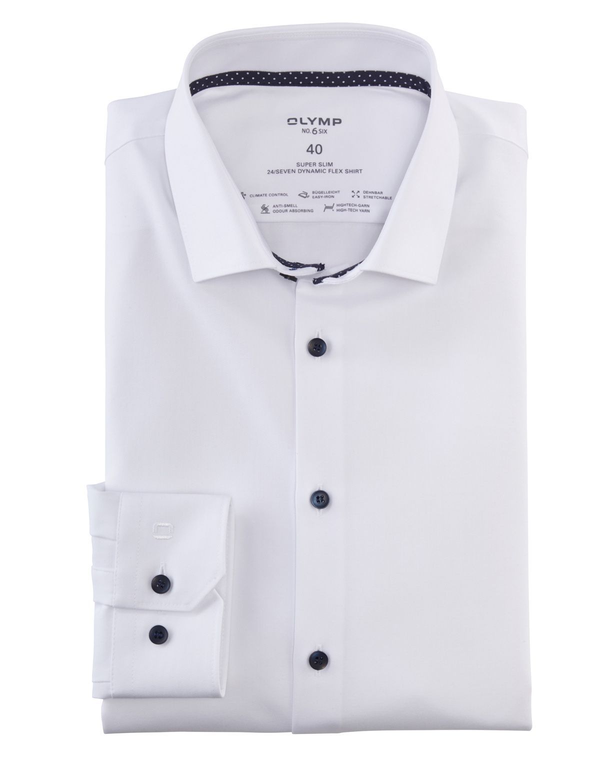 Рубашка мужская белая OLYMP 24/7 супер слим, артикул 07546400