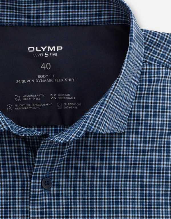 Рубашкав мужская OLYMP 24/7 в клетку, body fit | купить в интернет-магазине Olymp-Men
