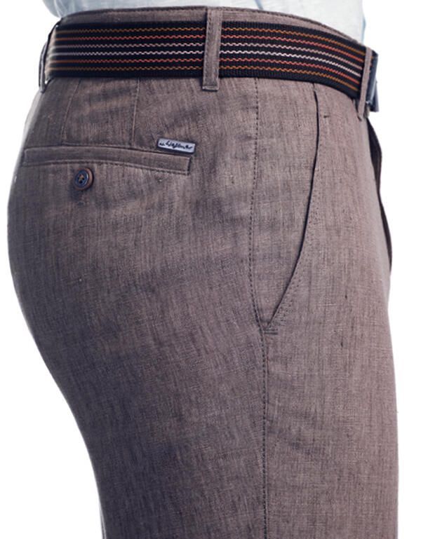 Льняные коричневые брюки w.Wegener, мод.Eton | купить в интернет-магазине Olymp-Men
