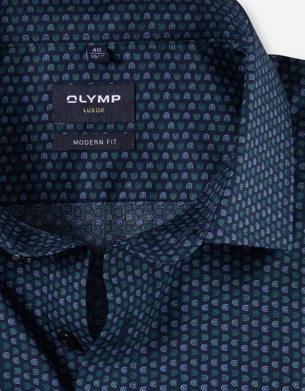 Рубашка с коротким рукавом с рисунком OLYMP Luxor, modern fit
