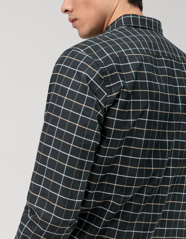 Рубашка мужская OLYMP Casual в клетку с пуговицами на воротнике | купить в интернет-магазине Olymp-Men