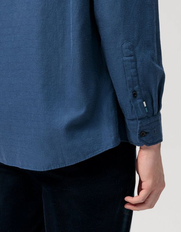 Рубашка фланелевая мужская темно-синяя OLYMP Casual | купить в интернет-магазине Olymp-Men