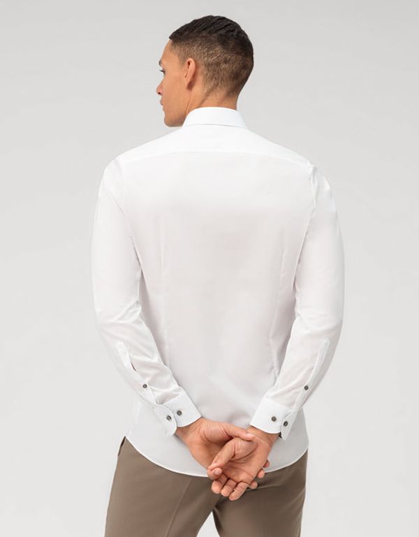 Рубашка белая мужская OLYMP Level Five, body fit, на высокий рост | купить в интернет-магазине Olymp-Men