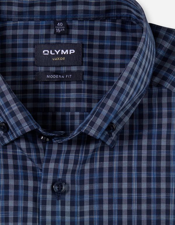 Рубашка с коротким рукавом в клетку OLYMP Luxor, modern fit