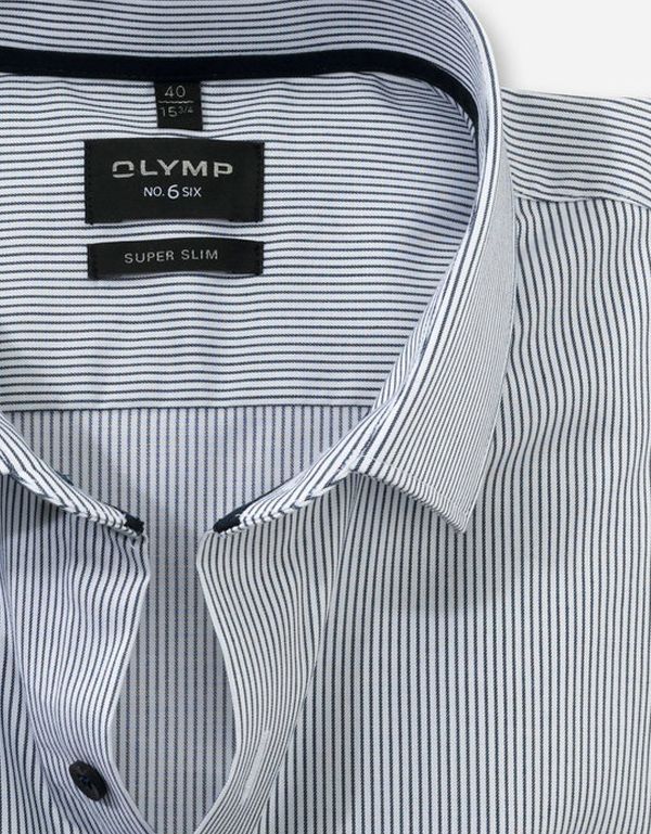 Рубашка мужская классическая в полоску OLYMP №6, супер слим | купить в интернет-магазине Olymp-Men