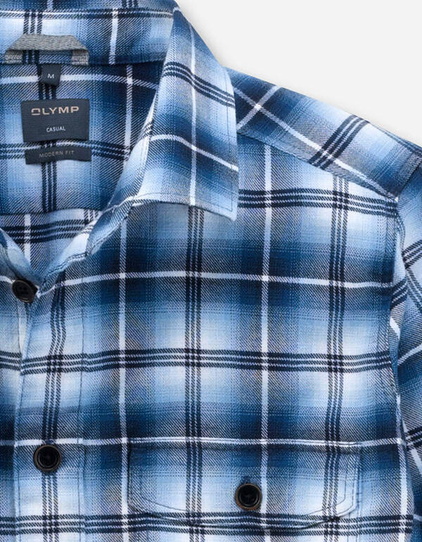 Фланелевая рубашка мужская в клетку OLYMP Casual | купить в интернет-магазине Olymp-Men