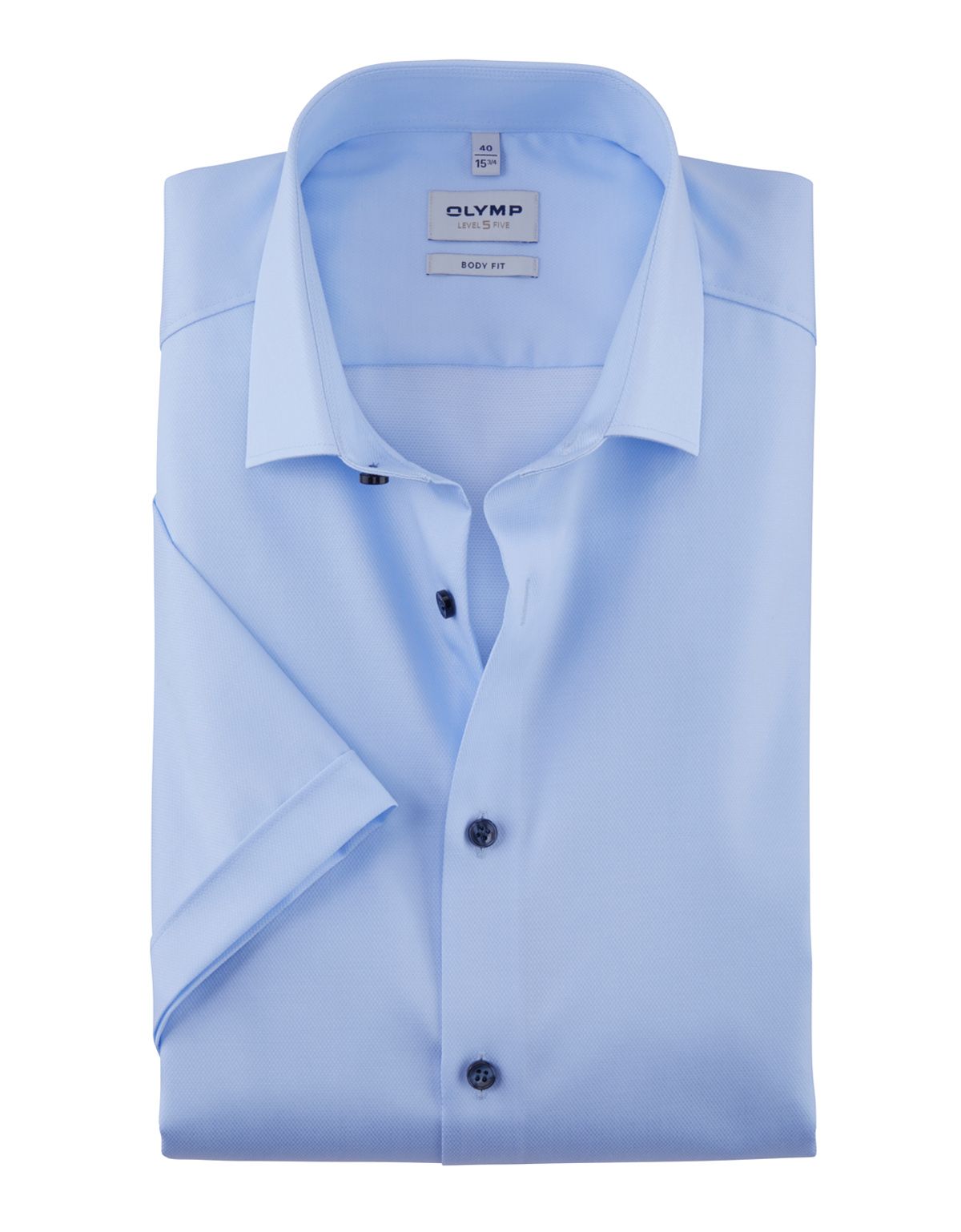 Рубашка мужская приталенная OLYMP Level Five с коротким рукавом[ГОЛУБОЙ]