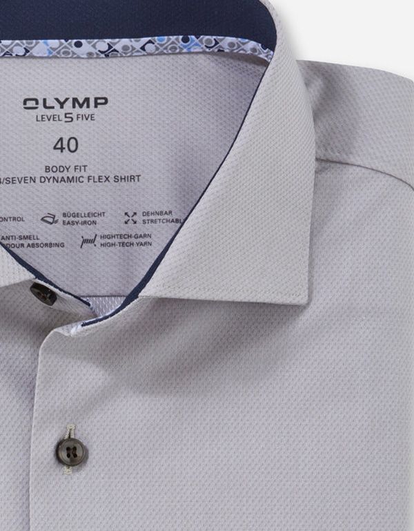 Рубашка мужская однотонная OLYMP 24/7, климат-контроль, body fit