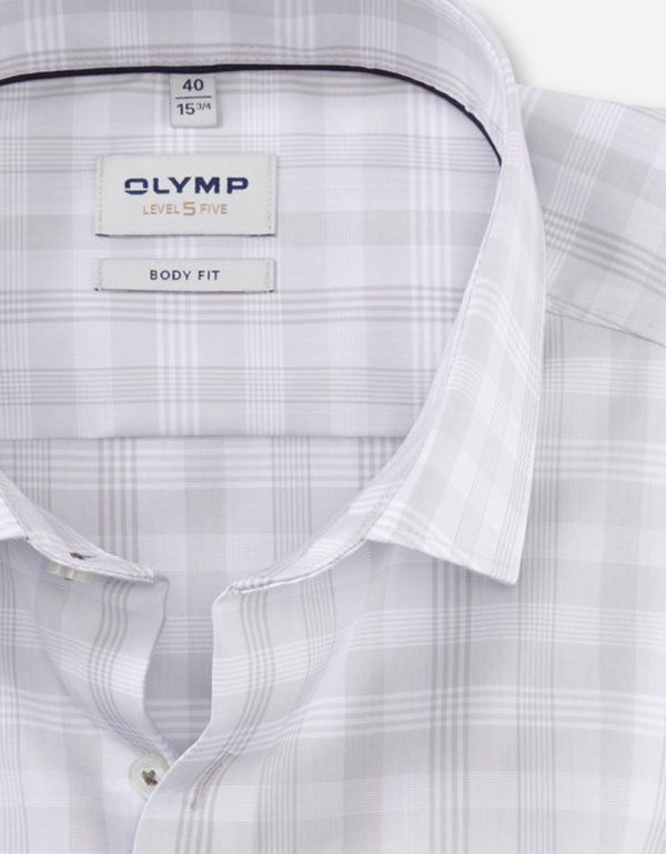 Рубашка классическая в серую клетку OLYMP Level Five, body fit | купить в интернет-магазине Olymp-Men