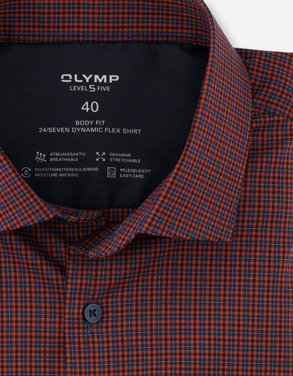 Рубашкав мужская OLYMP 24/7 в клетку, body fit | купить в интернет-магазине Olymp-Men