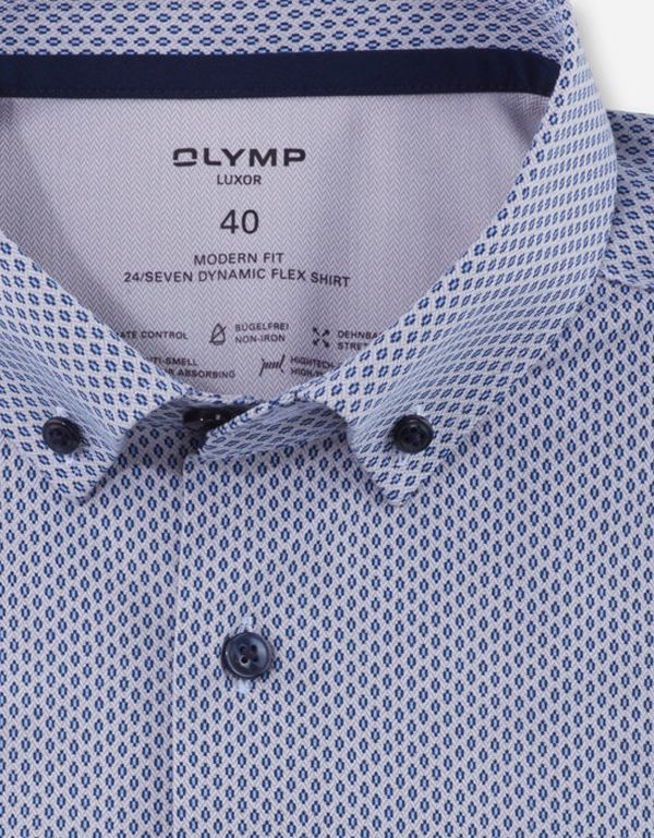 Рубашка с рисунком OLYMP Luxor 24/7, modern fit, климат-контроль | купить в интернет-магазине Olymp-Men