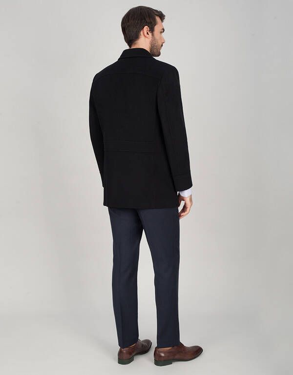 Пальто чёрное мужское BAZIONI шерстяное | купить в интернет-магазине Olymp-Men