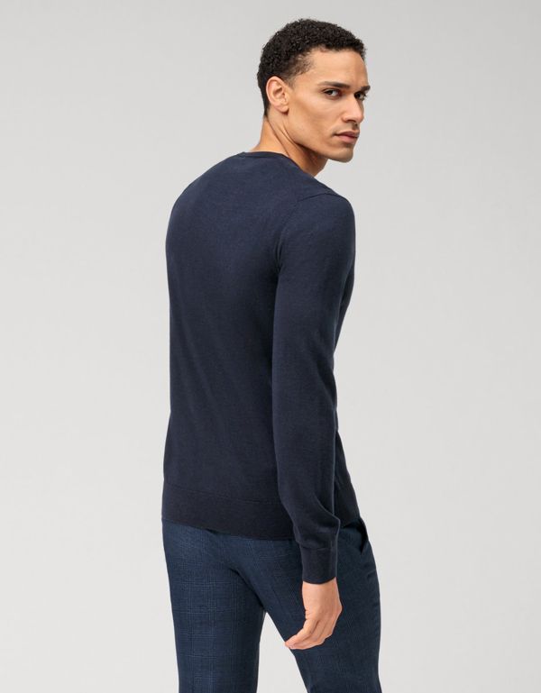 Пуловер синий мужской OLYMP, body fit | купить в интернет-магазине Olymp-Men