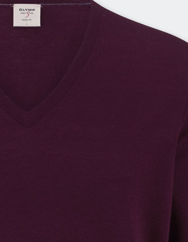 Пуловер бордовый мужской OLYMP, body fit | купить в интернет-магазине Olymp-Men