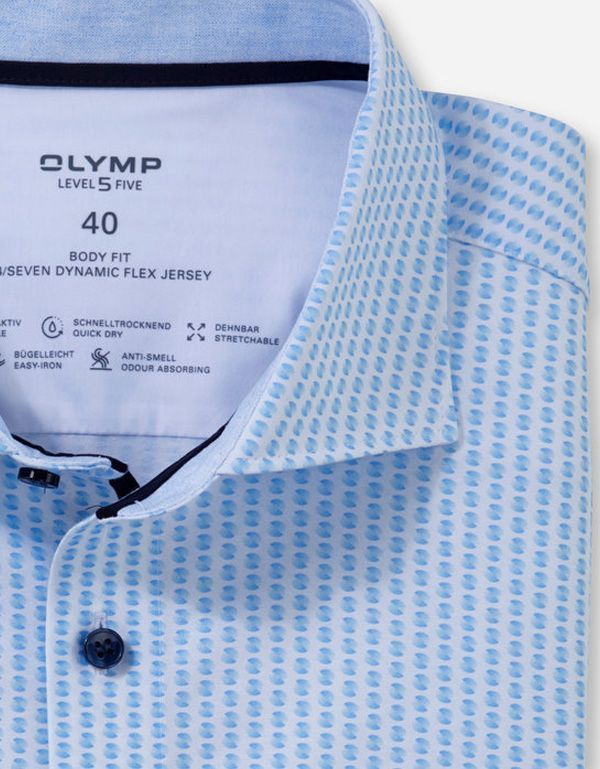 Рубашка мужская трикотажная с длинным рукавом OLYMP 24/7, body fit | купить в интернет-магазине Olymp-Men