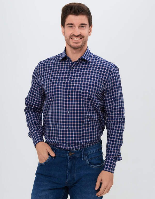 Рубашка мужская PLATIN в клетку, regular fit | интернет-магазин Olymp-Men