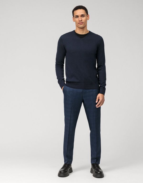 Пуловер синий мужской OLYMP, body fit | купить в интернет-магазине Olymp-Men