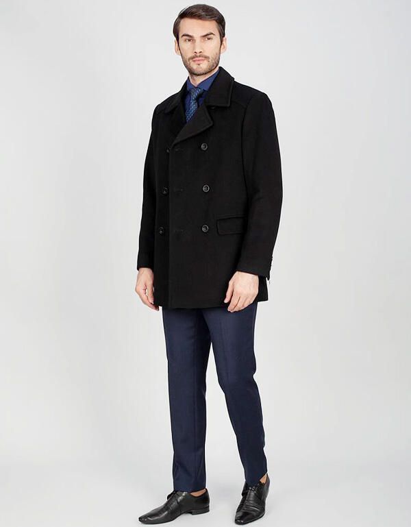 Пальто-бушлат двубортное, демисезон, classic fit | купить в интернет-магазине Olymp-Men