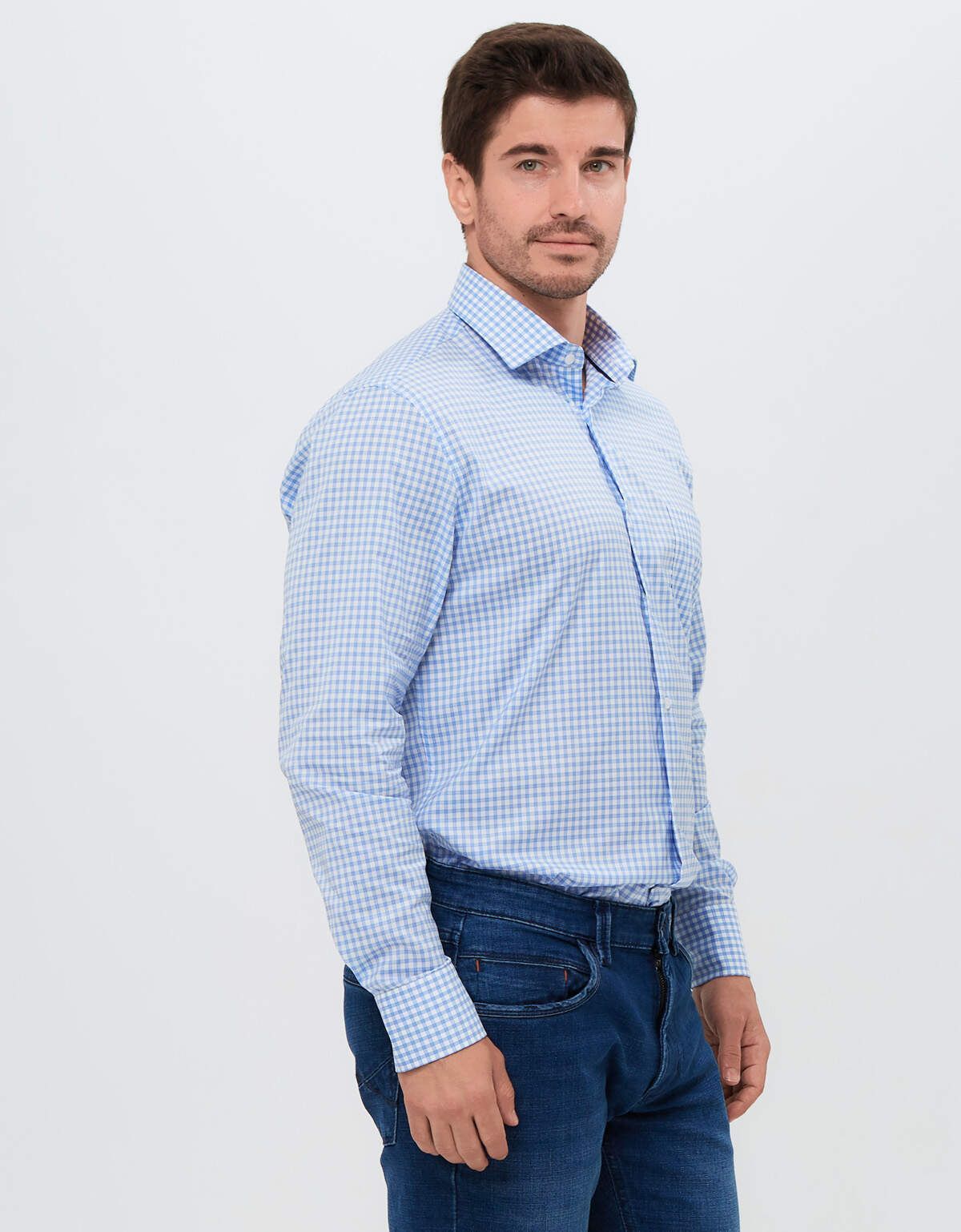 Рубашка мужская в клетку PLATIN, regular fit | интернет-магазин Olymp-Men