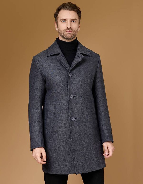 Пальто мужское утепленное с английским воротником | купить в интернет-магазине Olymp-Men