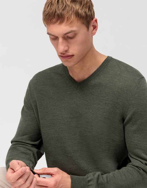 Пуловер зелёный мужской OLYMP, modern fit | купить в интернет-магазине Olymp-Men