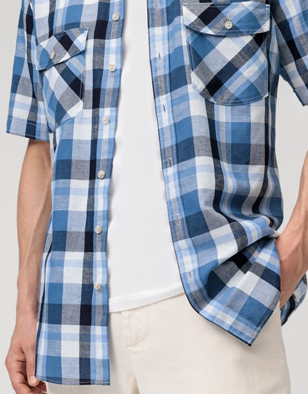 Рубашка мужская в клетку с карманами OLYMP Casual