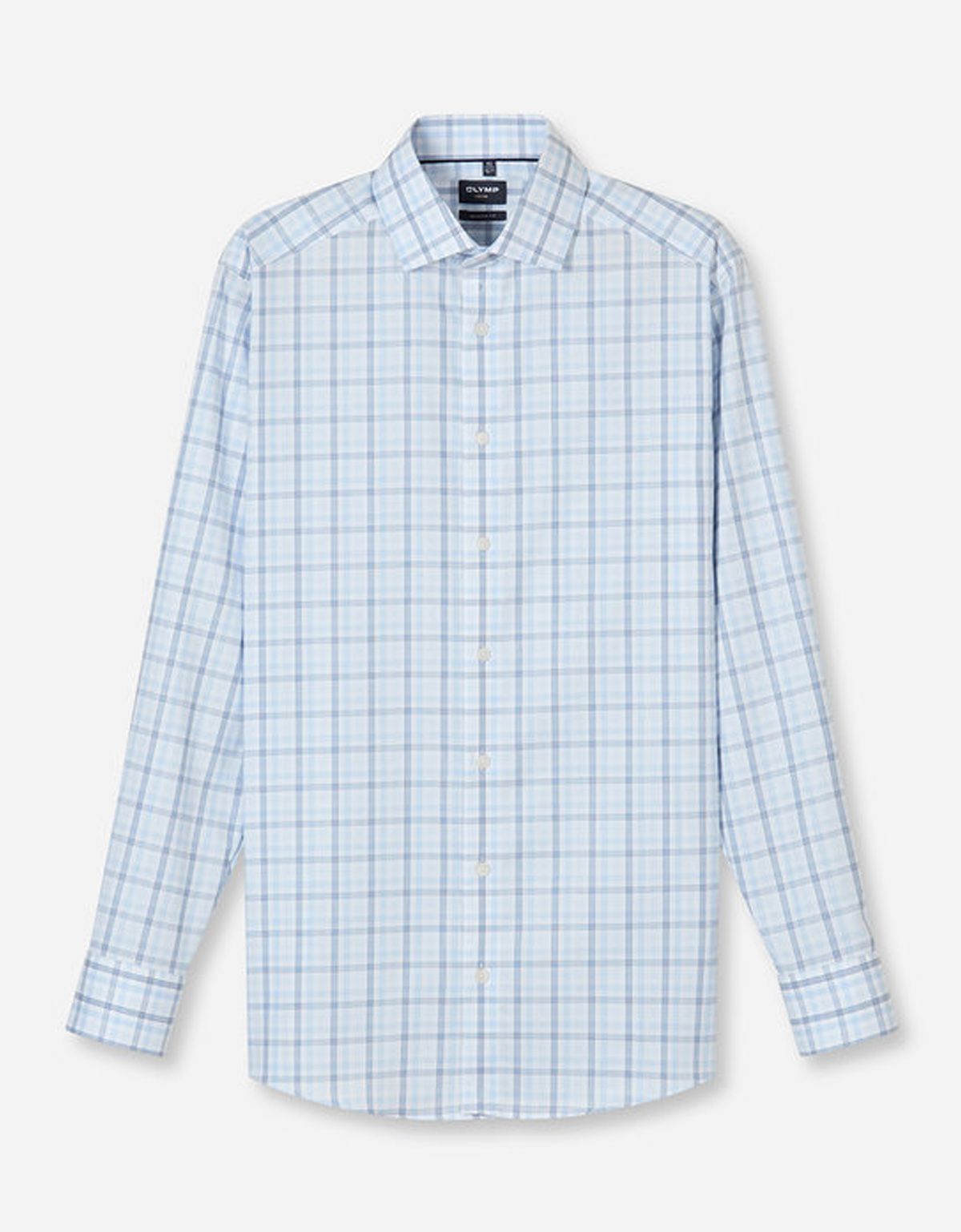 Рубашка в голубую клетку OLYMP Luxor, прямой крой на высокий рост | купить в интернет-магазине Olymp-Men