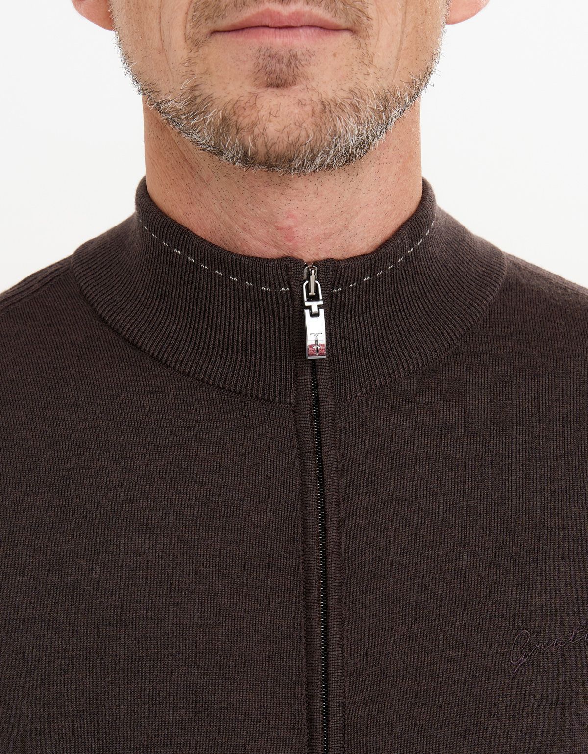 Кардиган коричневый мужской Gratude на молнии | купить в интернет-магазине Olymp-Men