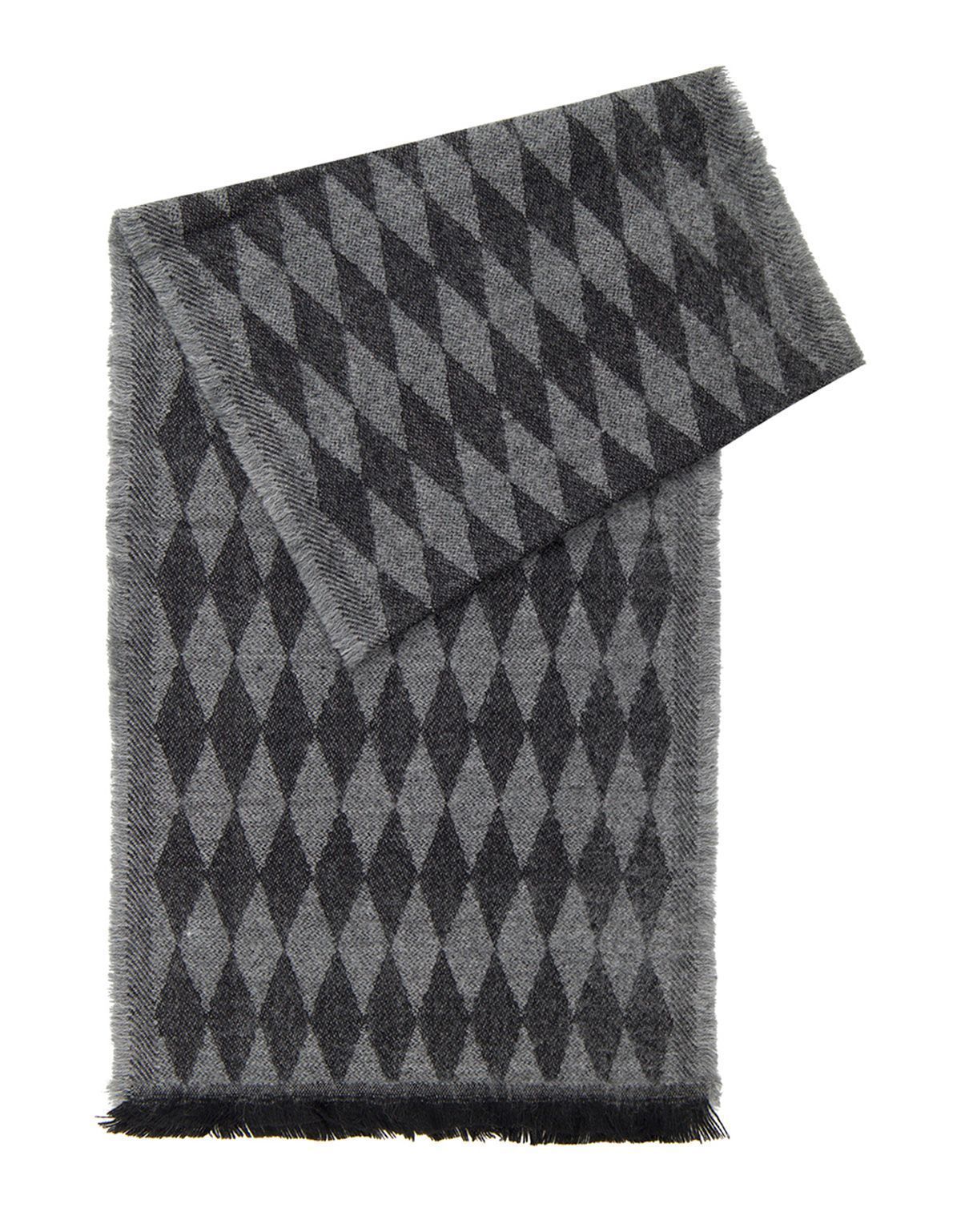 Шарф мужской Lindenmann с рисунком серый ромб | купить в интернет-магазине Olymp-Men