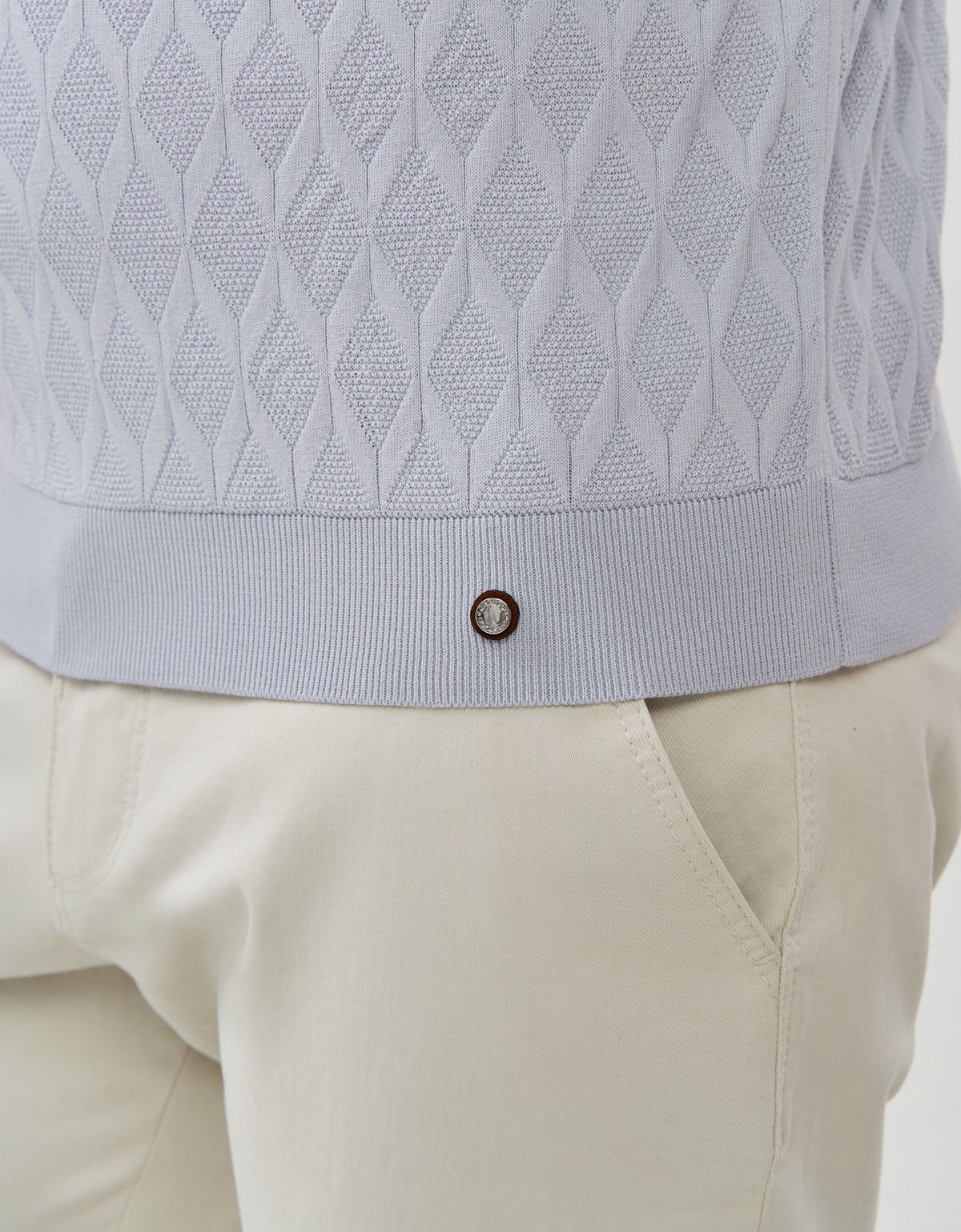 Поло мужское голубое вязаное на пуговицах Gratude | купить в интернет-магазине Olymp-Men