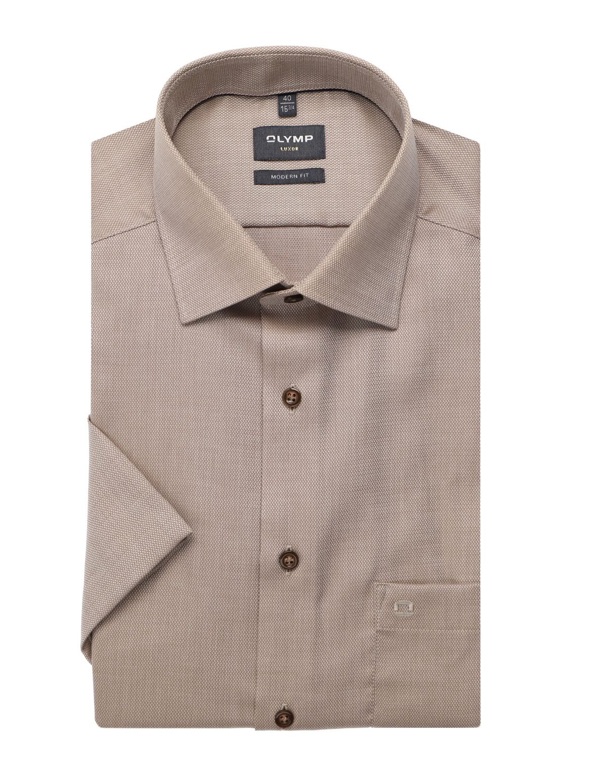 Рубашка бежевая классическая Olymp, модерн фит