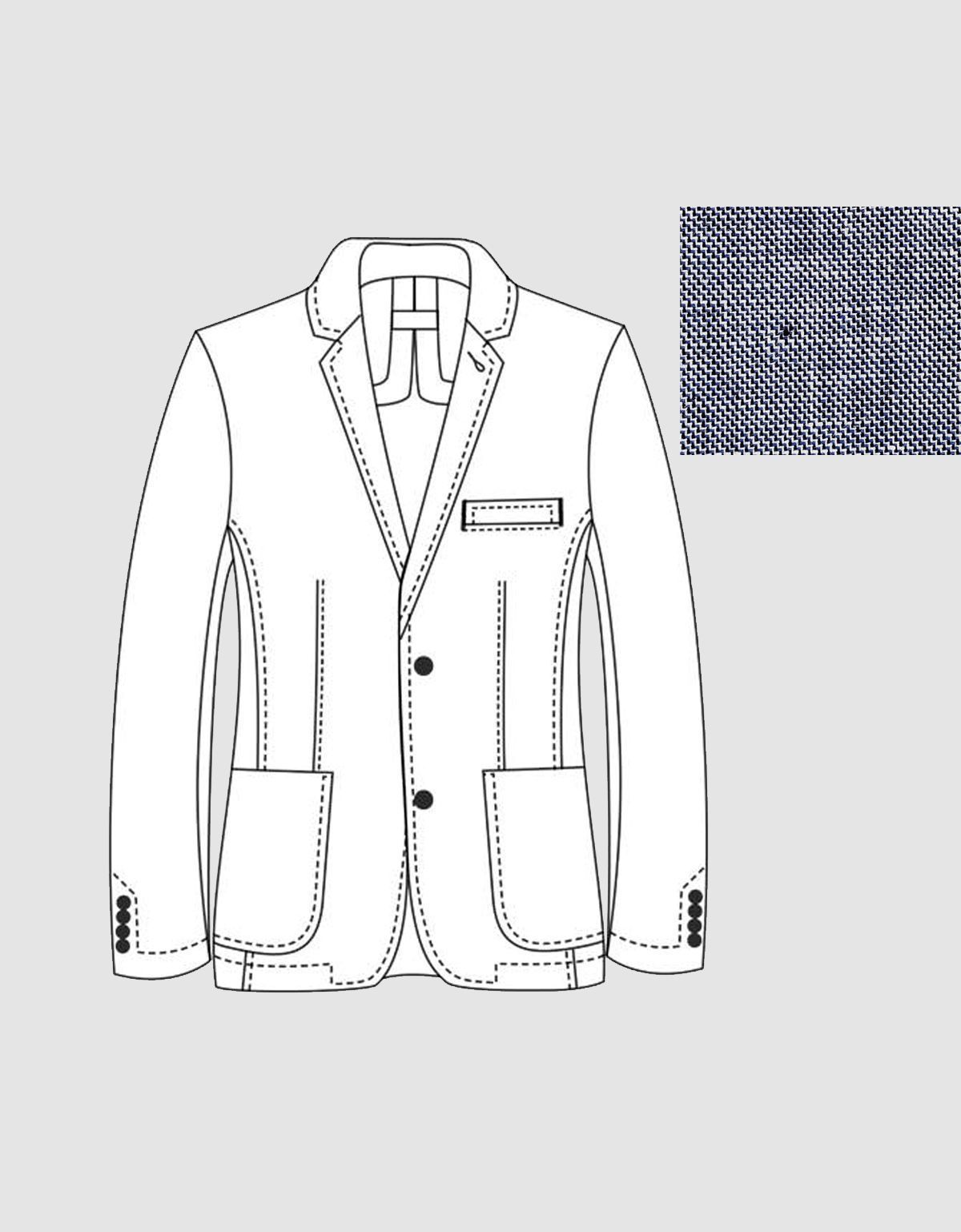 Пиджак льняной голубой w.WEGENER, 2 шлицы | купить в интернет-магазине Olymp-Men