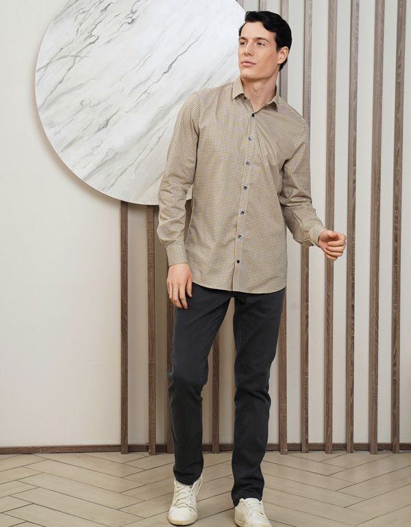 Рубашка классическая OLYMP в клетку, body fit | купить в интернет-магазине Olymp-Men