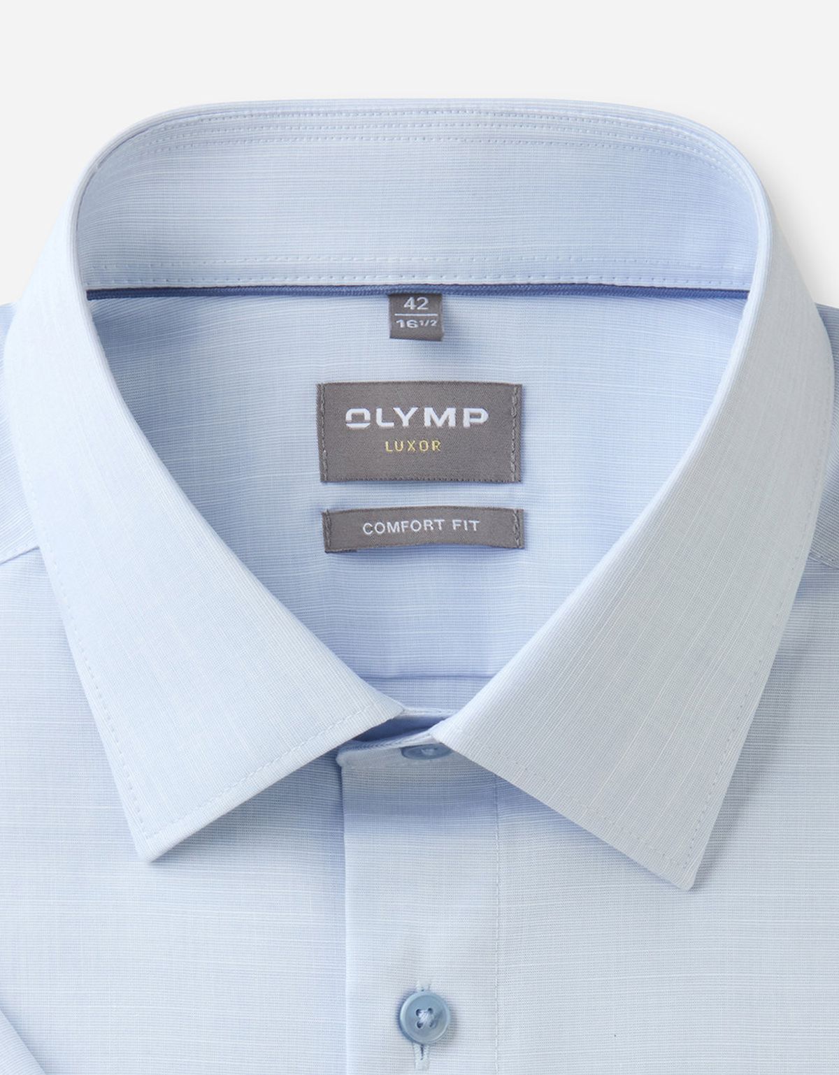 Рубашка мужская однотонная OLYMP Luxor, прямой крой, фактурная ткань
