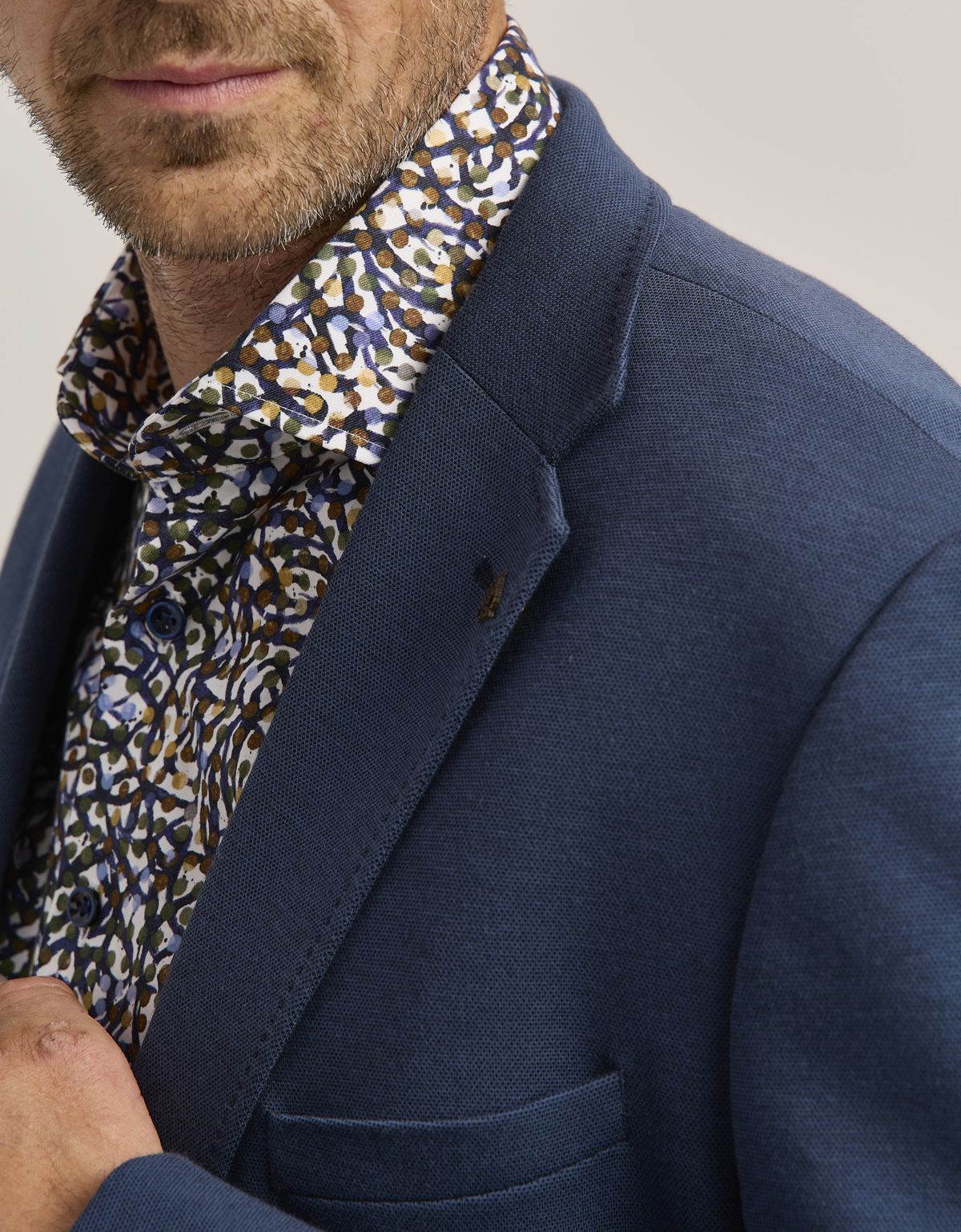 Пиджак синий мужской ROY ROBSON из хлопка с накладными карманами | купить в интернет-магазине Olymp-Men