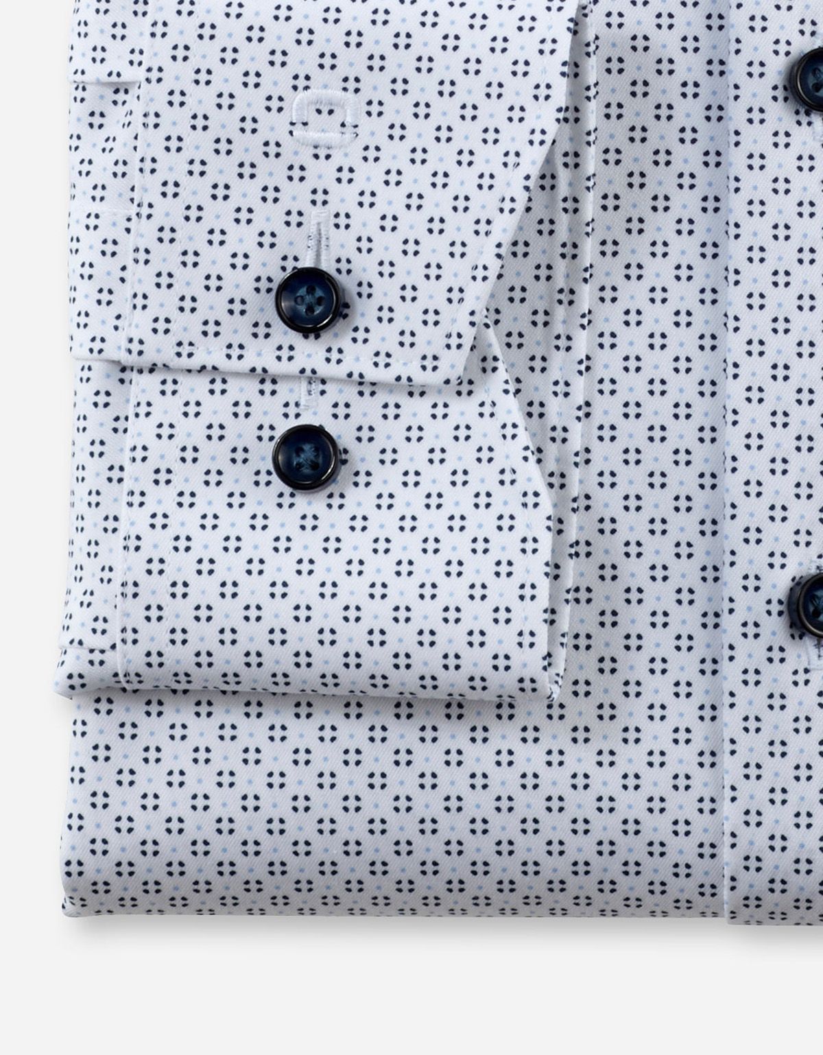 Рубашка синяя с принтом OLYMP Luxor, modern fit, климат-контроль | купить в интернет-магазине Olymp-Men