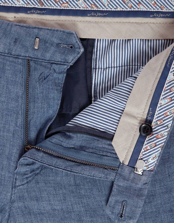 Льняные мужские брюки голубые w.Wegener | купить в интернет-магазине Olymp-Men