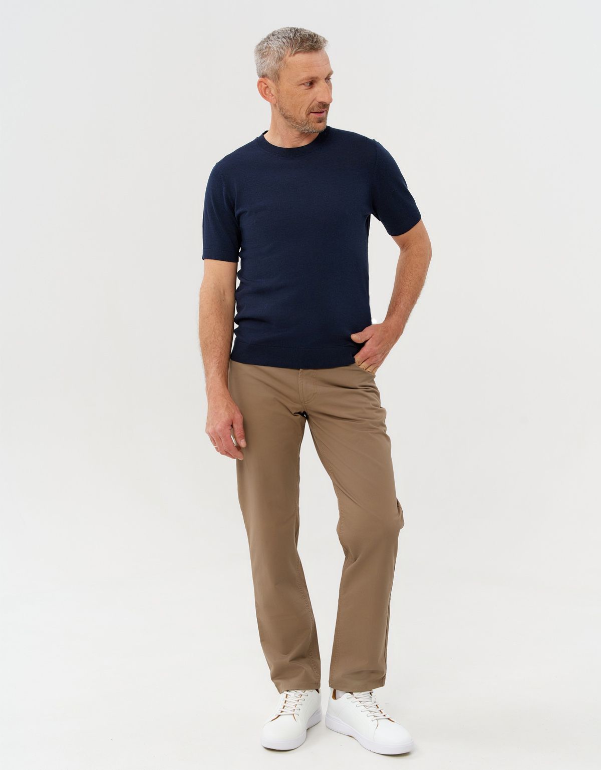 Футболка мужская вязанная синяя Olymp | купить в интернет-магазине Olymp-Men