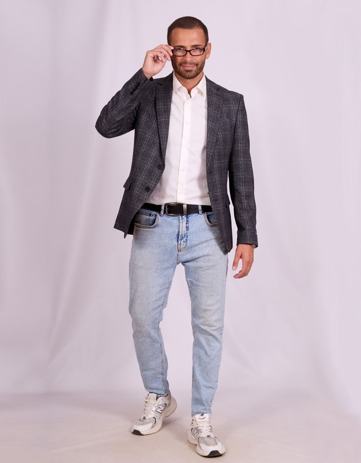 Пиджак мужской серый в клетку Nowal | купить в интернет-магазине Olymp-Men