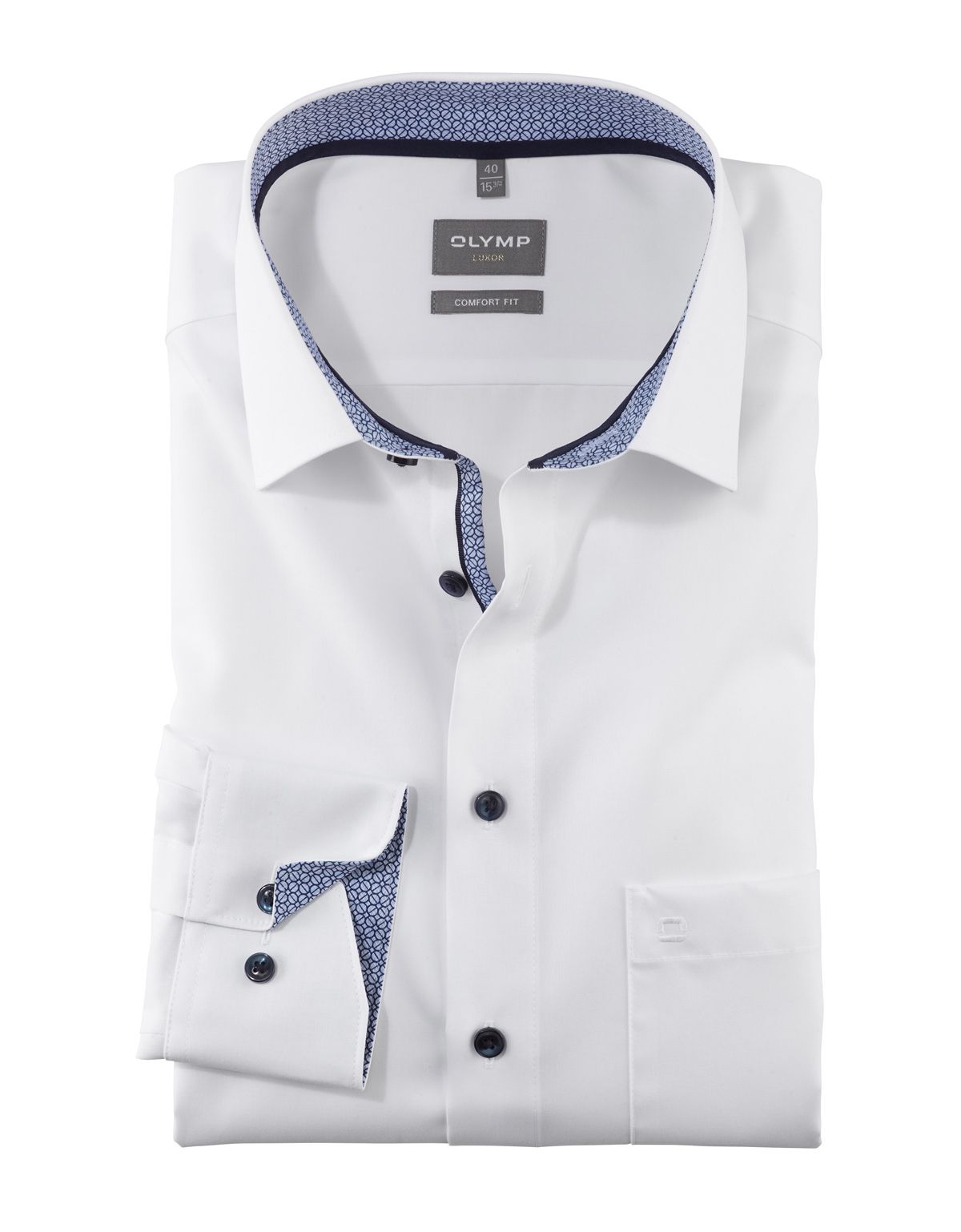 Мужская классическая рубашка OLYMP, прямой крой[БЕЛЫЙ]