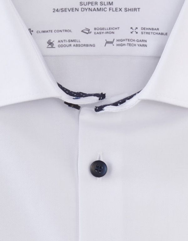 Рубашка мужская белая OLYMP 24/7 супер слим, артикул 07546400