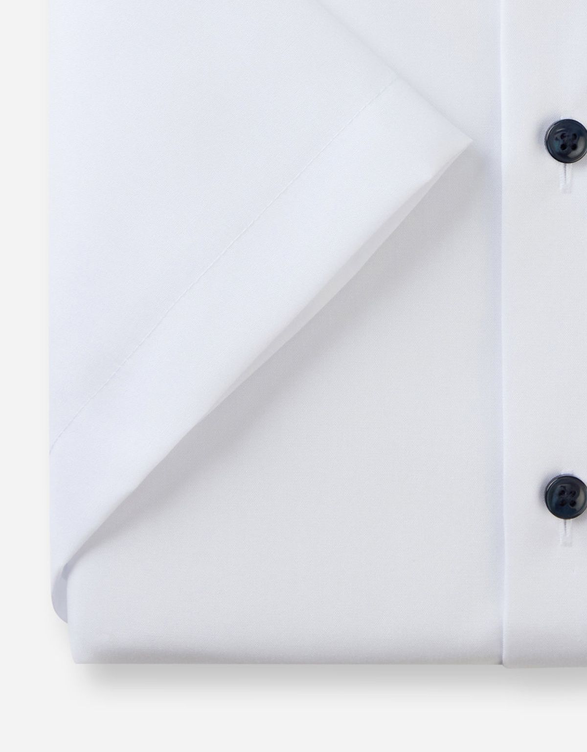 Рубашка белая мужская с синими пуговицами OLYMP Luxor, прямой крой