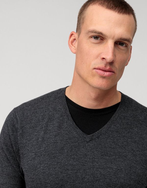 Пуловер серый мужской OLYMP, body fit | купить в интернет-магазине Olymp-Men