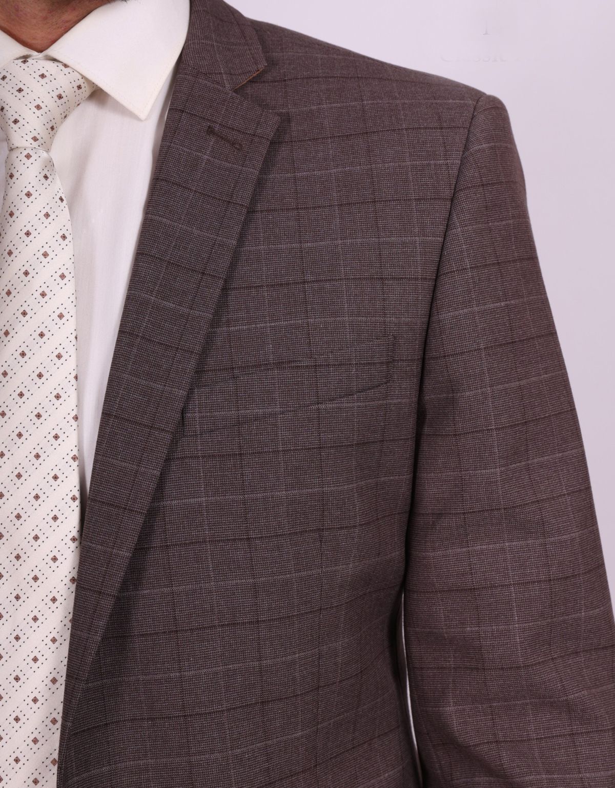 Костюм мужской коричневый в клетку Nowal | купить в интернет-магазине Olymp-Men