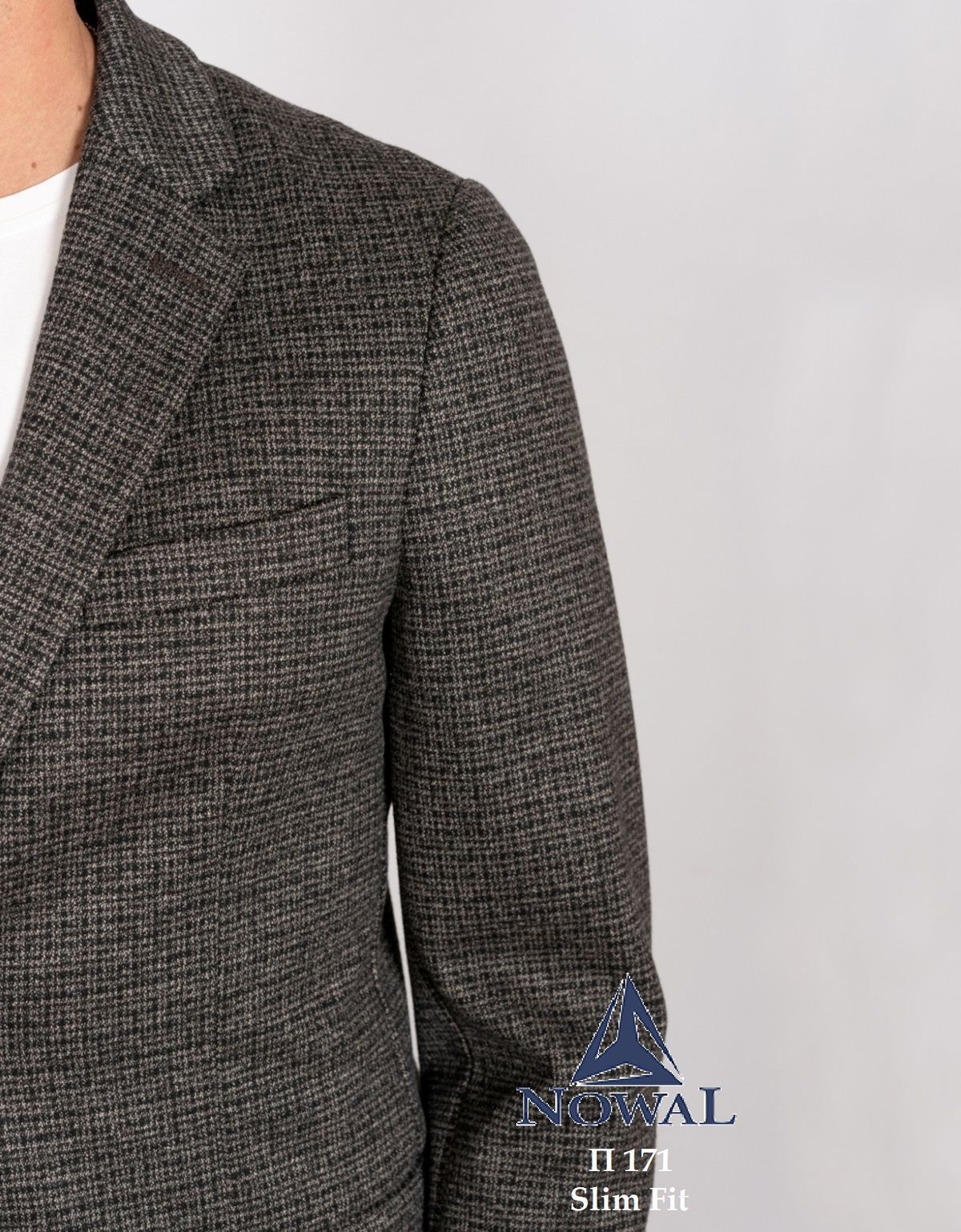 Пиджак мужской серый в клетку Nowal | купить в интернет-магазине Olymp-Men