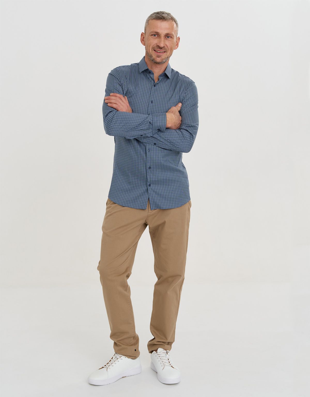 Рубашкав мужская OLYMP 24/7 в клетку, body fit | купить в интернет-магазине Olymp-Men