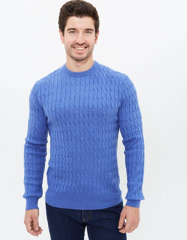 Джемпер мужской голубой FRATELLI с косами | интернет-магазин Olymp-Men